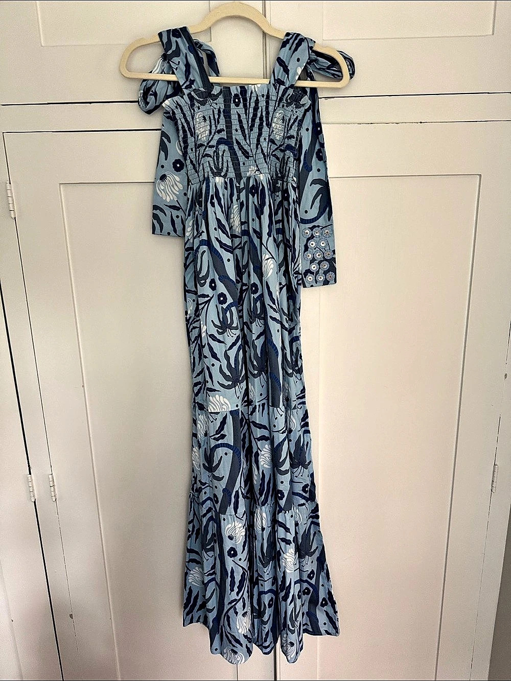Sheridan French Blue & White Maxi Dress NWT XS